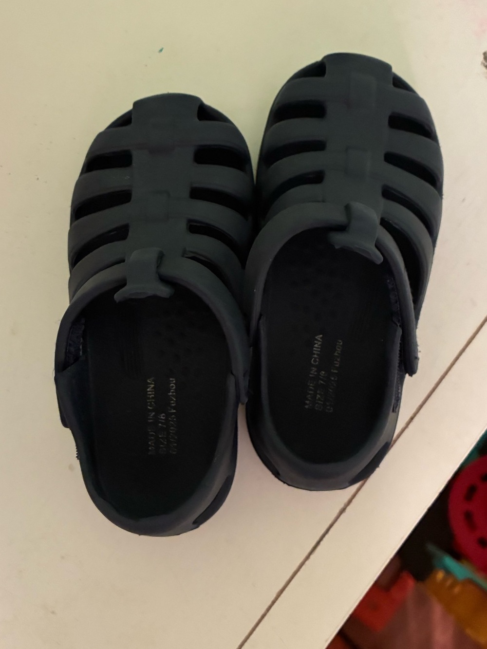 Kids Navy Blue Closed-Toe Sandals